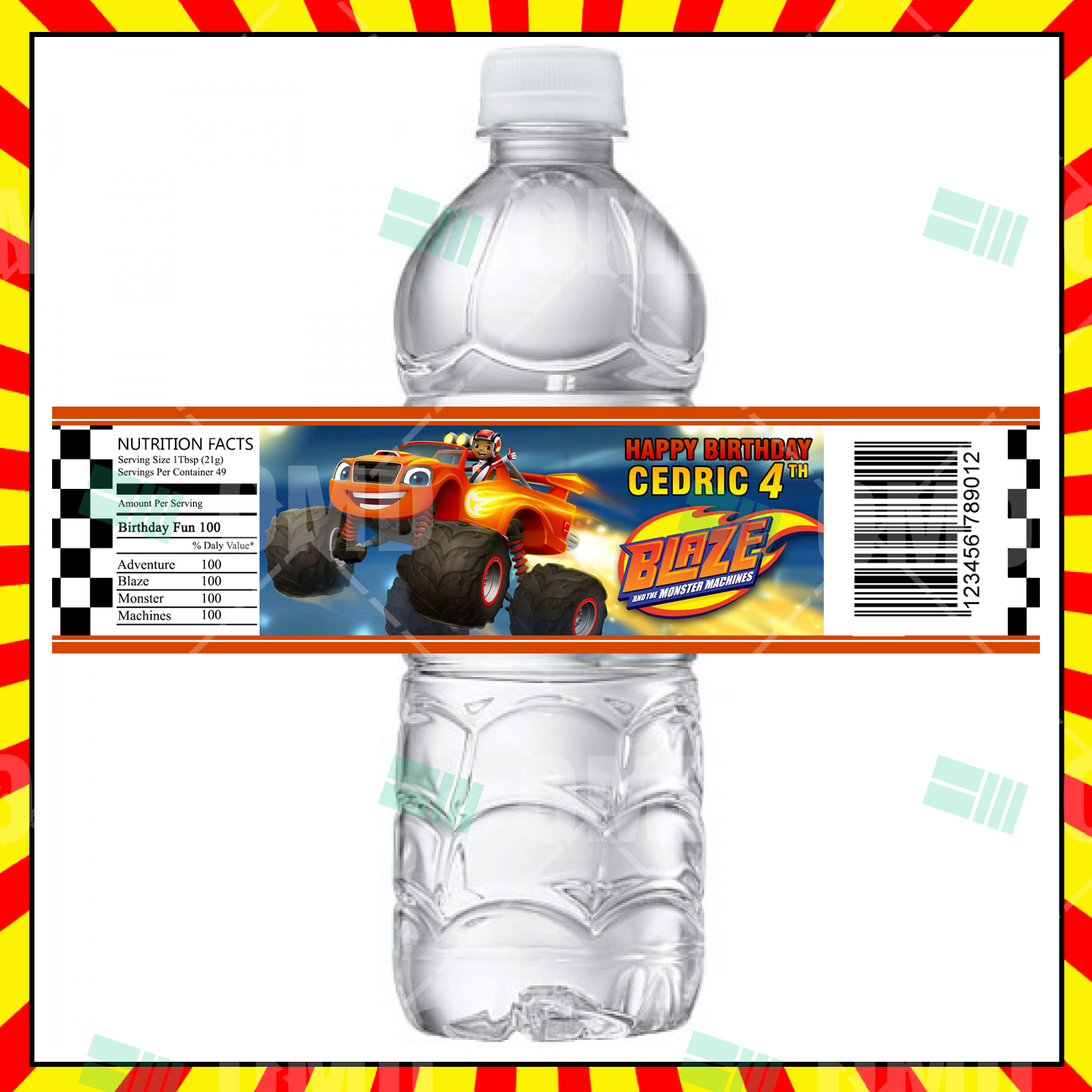 Monster Truck Water Bottle Labels, Monster Truck Birthday Party, Boys  Monster Truck Water Labels, Printable or Printed Labels
