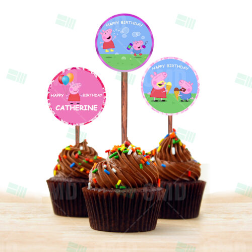 Peppa Pig Cartoon Party Cupcake Toppers – Cartoon Invites