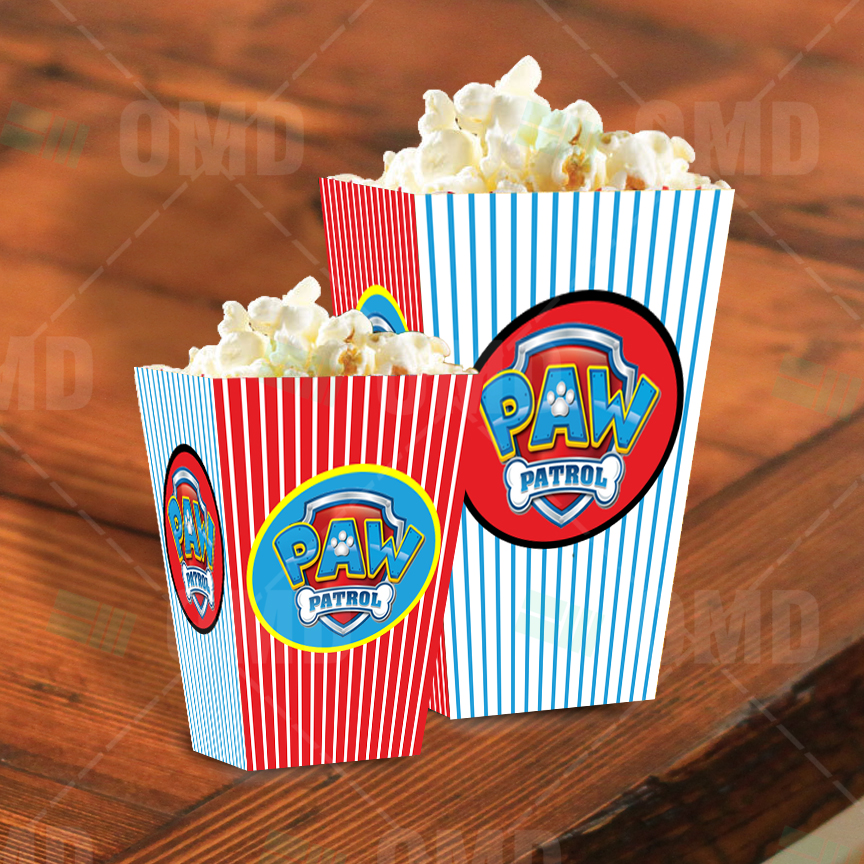 Paw Patrol Cartoon Party Popcorn Boxes – Cartoon Invites