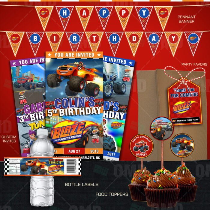 Blaze And The Monster Machines Ultimate Party Package – Cartoon Invites
