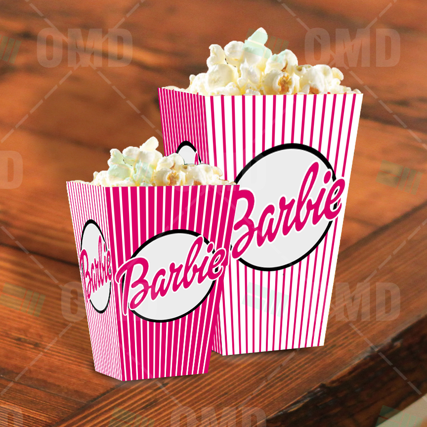Party box Barbie scatole in cartoncino da popcorn in offerta - PapoLab