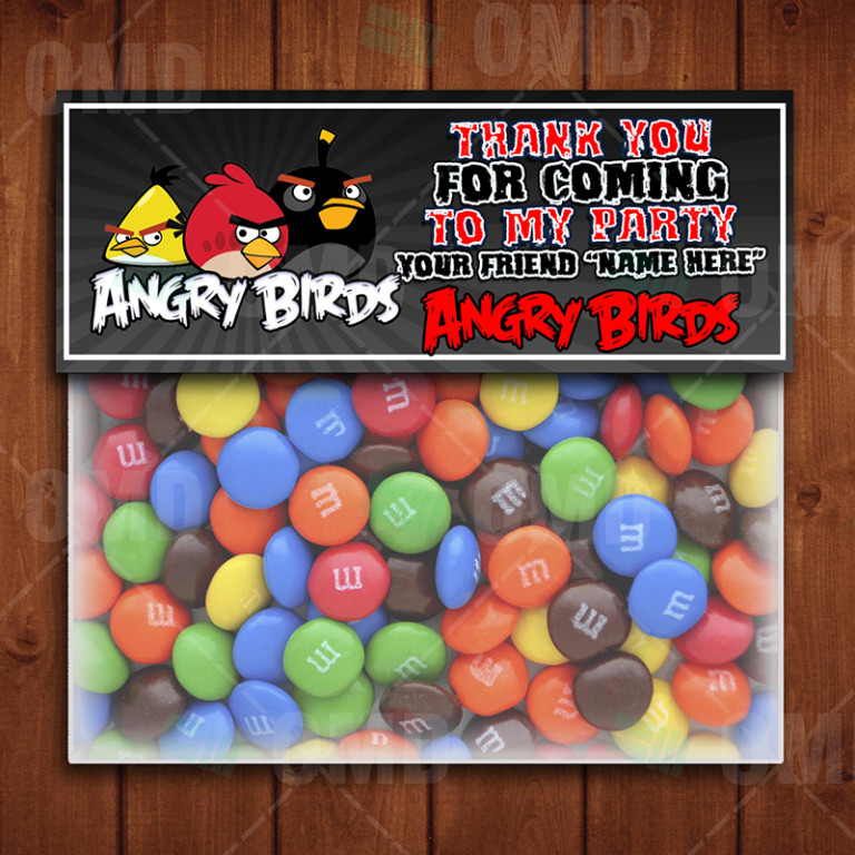 Angry Birds Cartoon Party Bag Toppers – Cartoon Invites