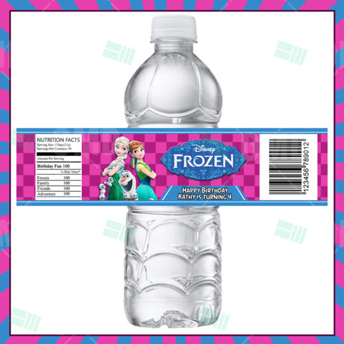 Frozen Birthday Party Water Bottle Labels – iCustomLabel