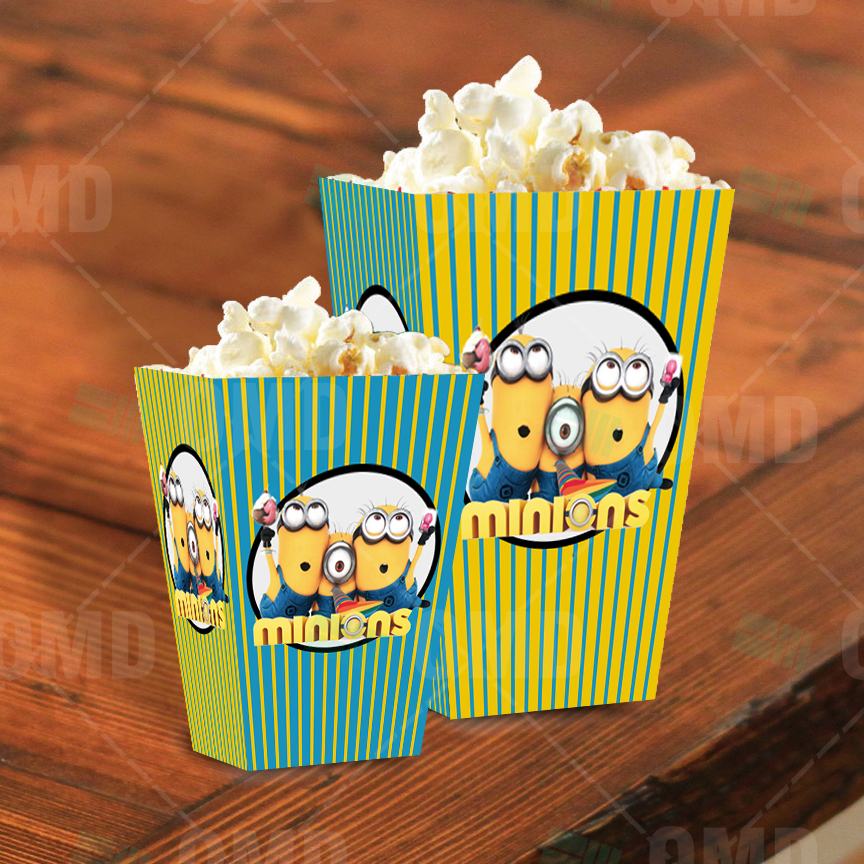 Minions Cartoon Party Popcorn Boxes – Cartoon Invites
