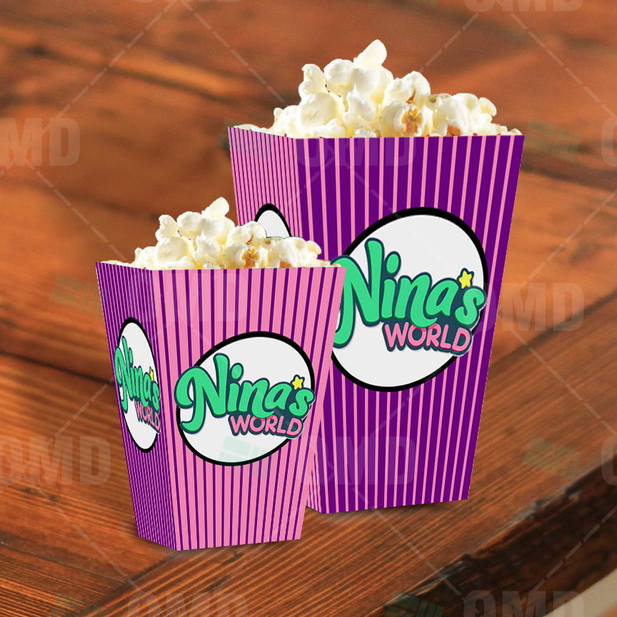 Nina's World Cartoon Party Popcorn Boxes – Cartoon Invites