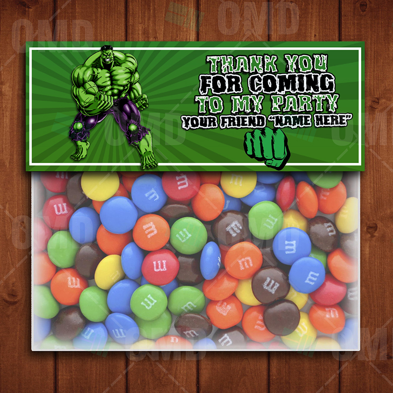 The Incredible Hulk Cartoon Party Bag Toppers – Cartoon Invites