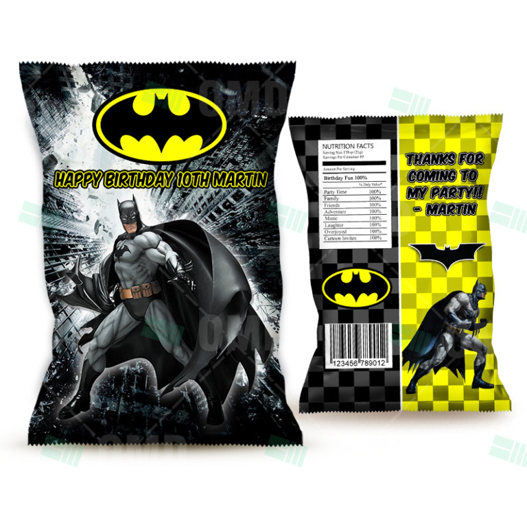 Batman Cartoon Party Potato Chip Bags – Cartoon Invites