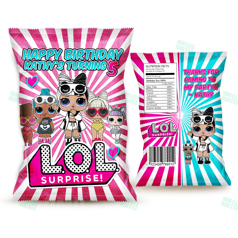 Details about   Personalized LOL Doll Chip Bag Birthday Digital Template Party Favor 