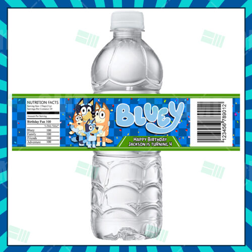 Bluey Water Bottle Labels