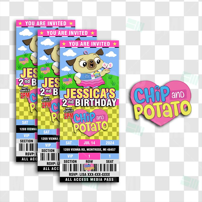 Chip and Potato Inspired Cupcake Toppers, Chip and Potato Cake